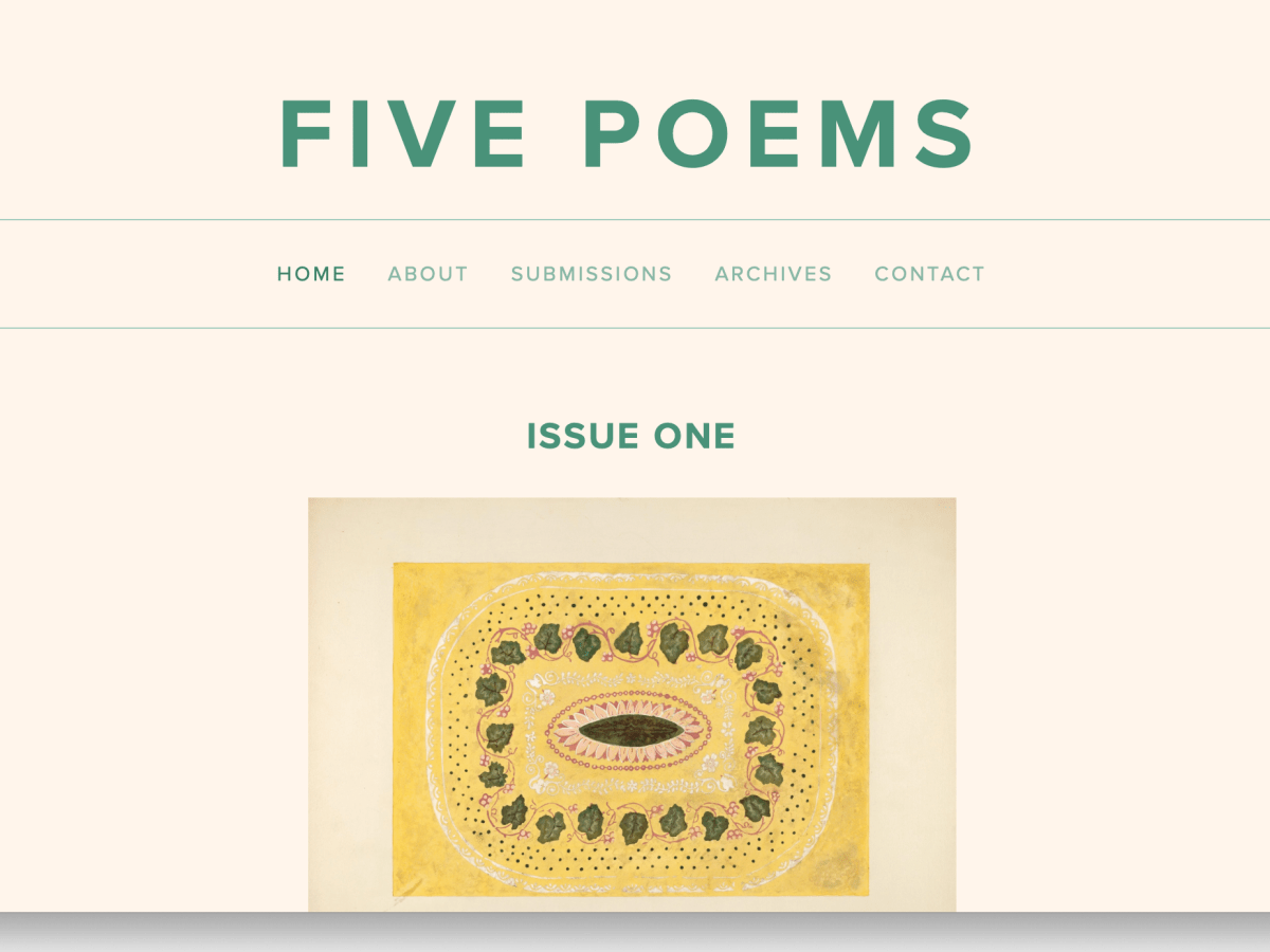 FIVE POEMS is open for submissions for our next issue, scheduled for late April or&nbsp;May